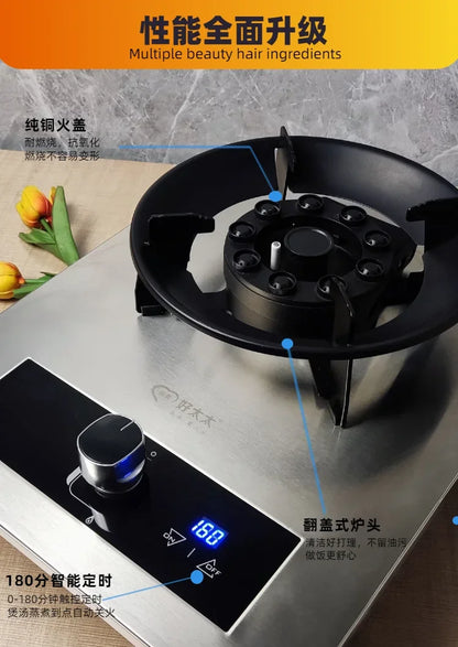 Cuisinière à gaz à brûleur unique avec feu puissant pour la cuisine domestique, bureau intégré liquéfié