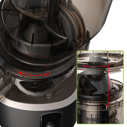 BioloMix-Extracteur de jus à mastication lente, presse à froid, Ju479, goulotte de rajeunissement de 78mm, moteur injuste, convient aux fruits entiers, 200W, 40-65 tr/min