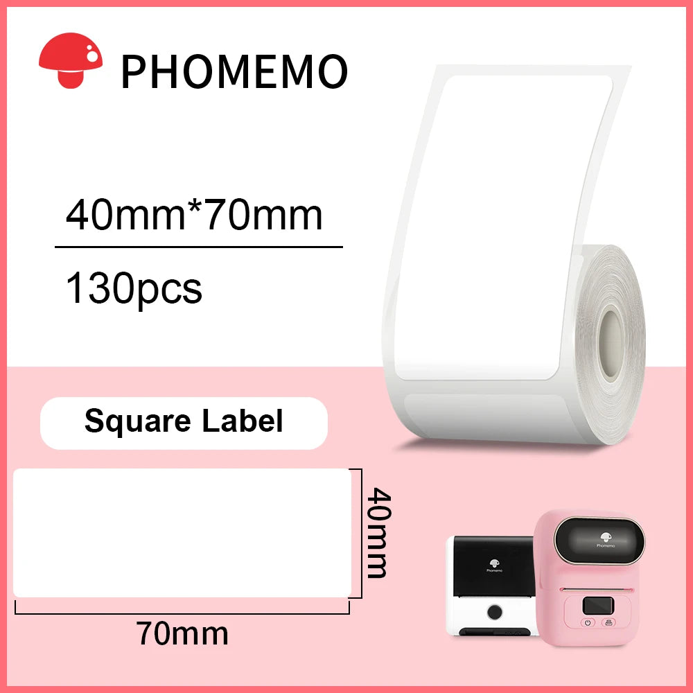 Phomemo – étiquettes autocollantes rectangulaires blanches, papier autocollant pour imprimante d'étiquettes Phomemo M110 M220, Identification étanche