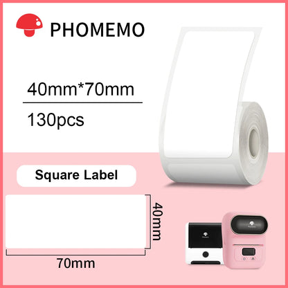 Phomemo – étiquettes autocollantes rectangulaires blanches, papier autocollant pour imprimante d'étiquettes Phomemo M110 M220, Identification étanche