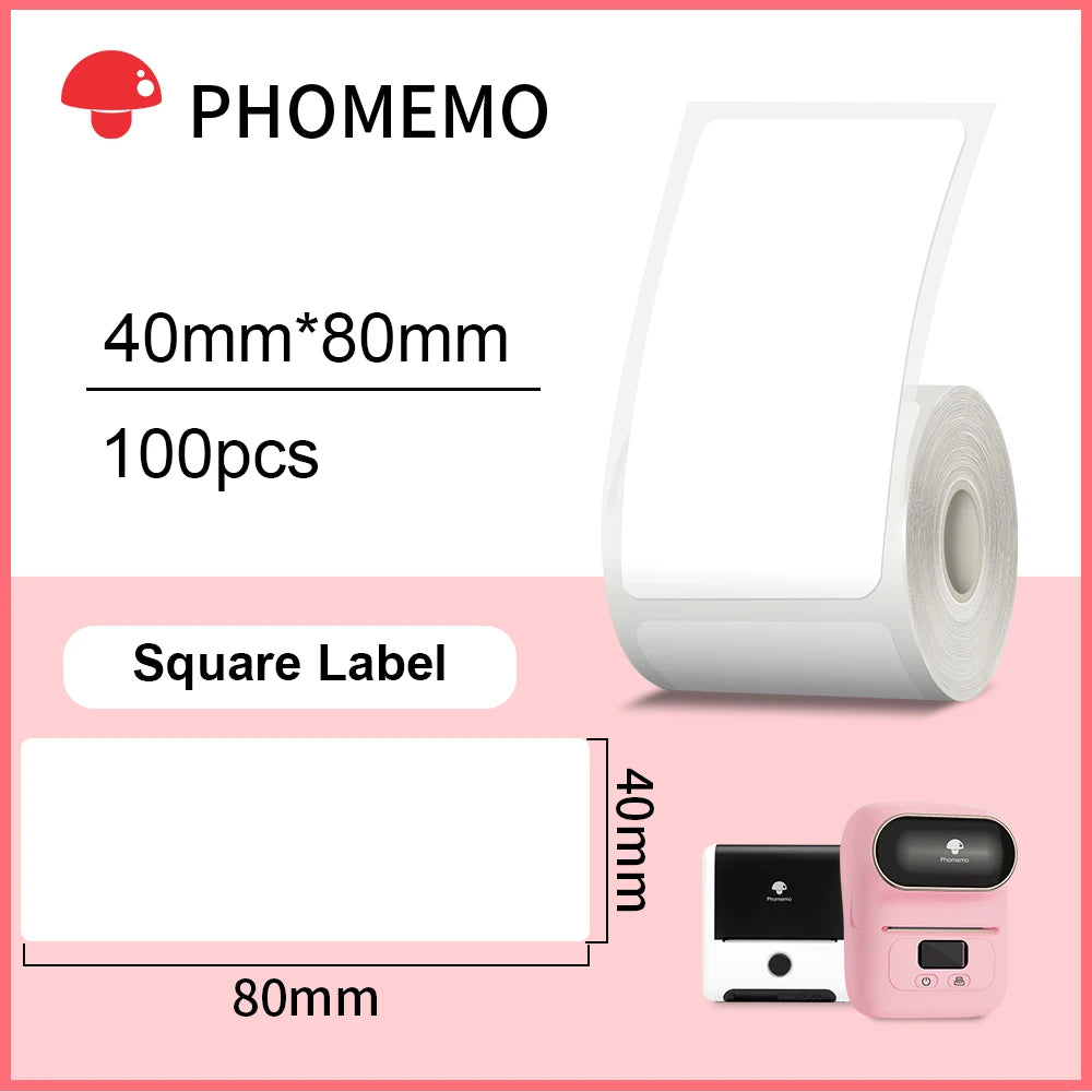 Phomemo – étiquettes autocollantes rectangulaires blanches, papier autocollant pour imprimante d'étiquettes Phomemo M110 M220, Identification étanche