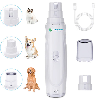 Broyeur électrique de griffes de chien, Rechargeable par USB, coupe-ongles électrique silencieux pour animaux de compagnie, pattes de chat, outils de toilettage des ongles