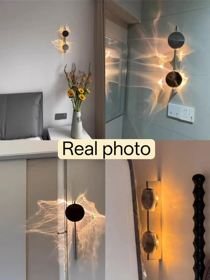 Lampes murales LED créatives en carton ondulé avec câblage USB et télécommande, appliques d'ambiance pour chambre à coucher, chevet, couloir, porche