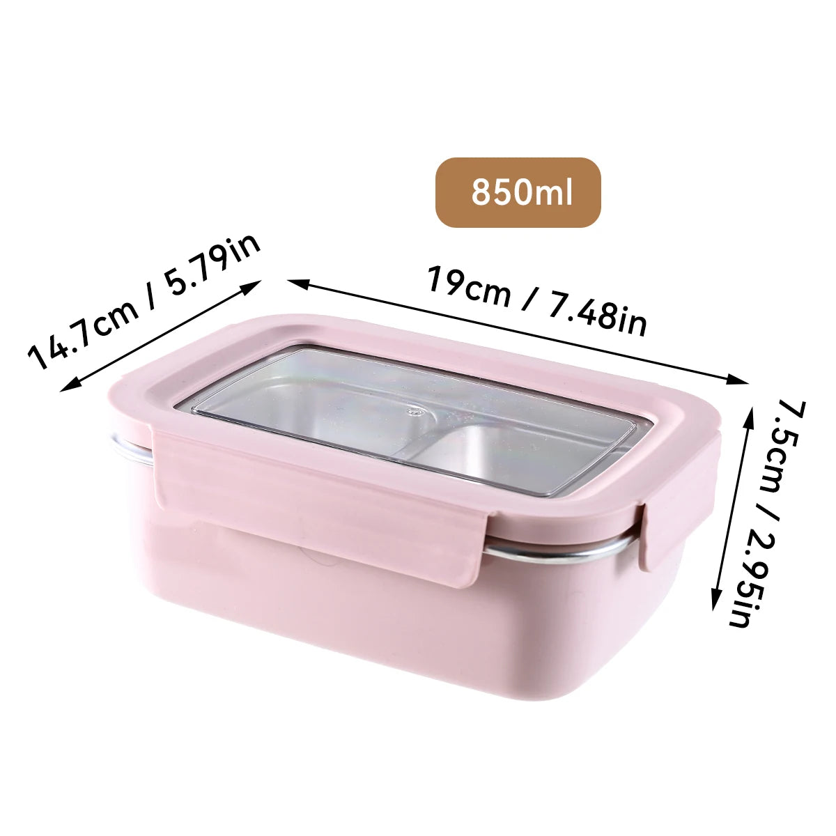 Boîte à déjeuner à compartiment en acier inoxydable 304 pour micro-ondes, boîte à Bento empilable anti-fuite pour étudiant, récipient alimentaire pour aliments froids et chauds
