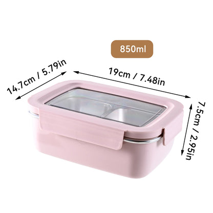 Boîte à déjeuner à compartiment en acier inoxydable 304 pour micro-ondes, boîte à Bento empilable anti-fuite pour étudiant, récipient alimentaire pour aliments froids et chauds