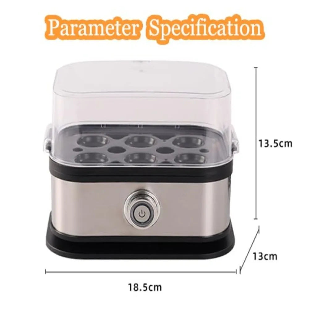 Chaudière à œufs intelligente, 200W, gain de place, arrêt automatique, capacité de 6 œufs, cuiseur à œufs rapide en acier inoxydable