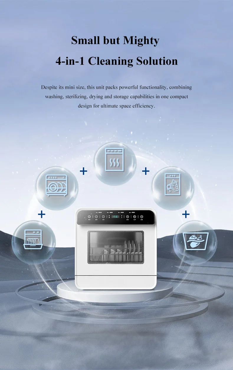 Lave-vaisselle de comptoir automatique portable intelligent mini 2026 pour la maison