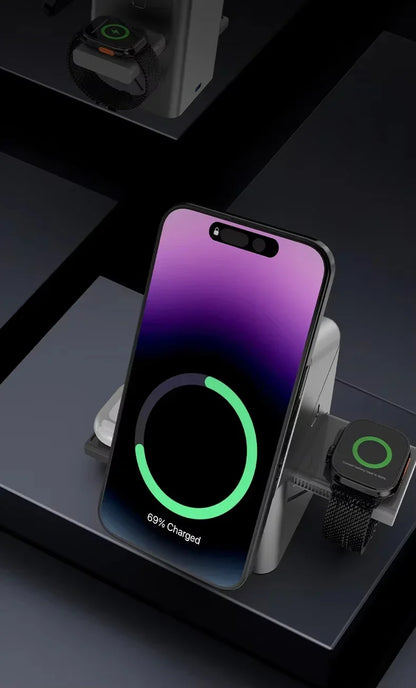 Chargeur magnetique sans fil 3-en-1