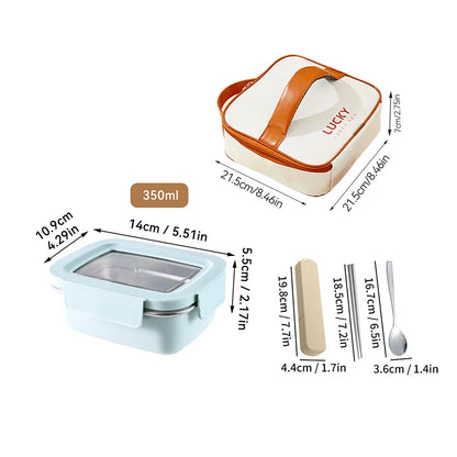 Boîte à déjeuner à compartiment en acier inoxydable 304 pour micro-ondes, boîte à Bento empilable anti-fuite pour étudiant, récipient alimentaire pour aliments froids et chauds