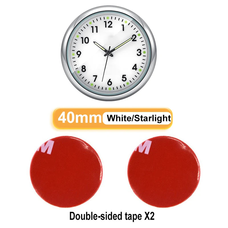 Mini horloge de voiture lumineuse Automobiles montre à coller interne mécanique horloges à Quartz ornement automatique 40/43mm Mini horloge numérique