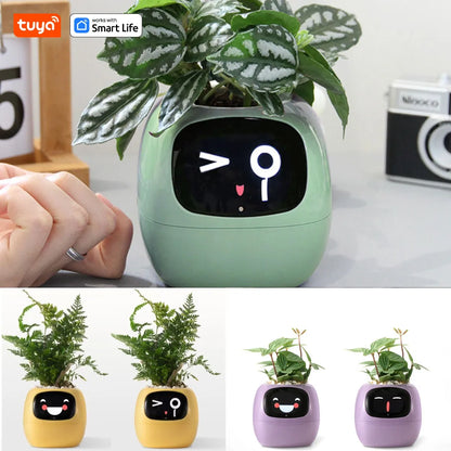 Jardinière intelligente Tuya Gen1 Ivy, plaisir sans fin avec plus de 49 expressions riches, 7 capteurs intelligents, les puces IA rendent la culture des plantes facile et amusante