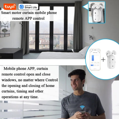 Robot rideau intelligent WiFi; double ouverture