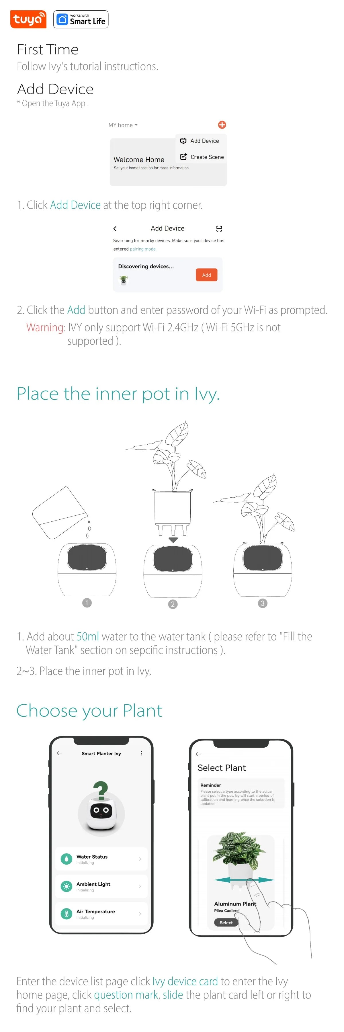 Jardinière intelligente Tuya Gen1 Ivy, plaisir sans fin avec plus de 49 expressions riches, 7 capteurs intelligents, les puces IA rendent la culture des plantes facile et amusante