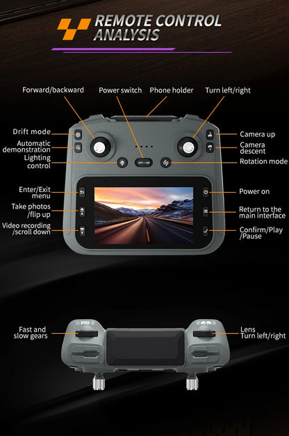 Voitures RC 911S – Caméra HD 4K, écran 4,3 pouces, dérive en un clic, conception de levage de caméra, éclairage LED, dérive vidéo HD, véhicule RC pour enfants