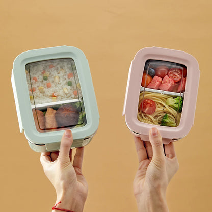 Boîte à déjeuner à compartiment en acier inoxydable 304 pour micro-ondes, boîte à Bento empilable anti-fuite pour étudiant, récipient alimentaire pour aliments froids et chauds