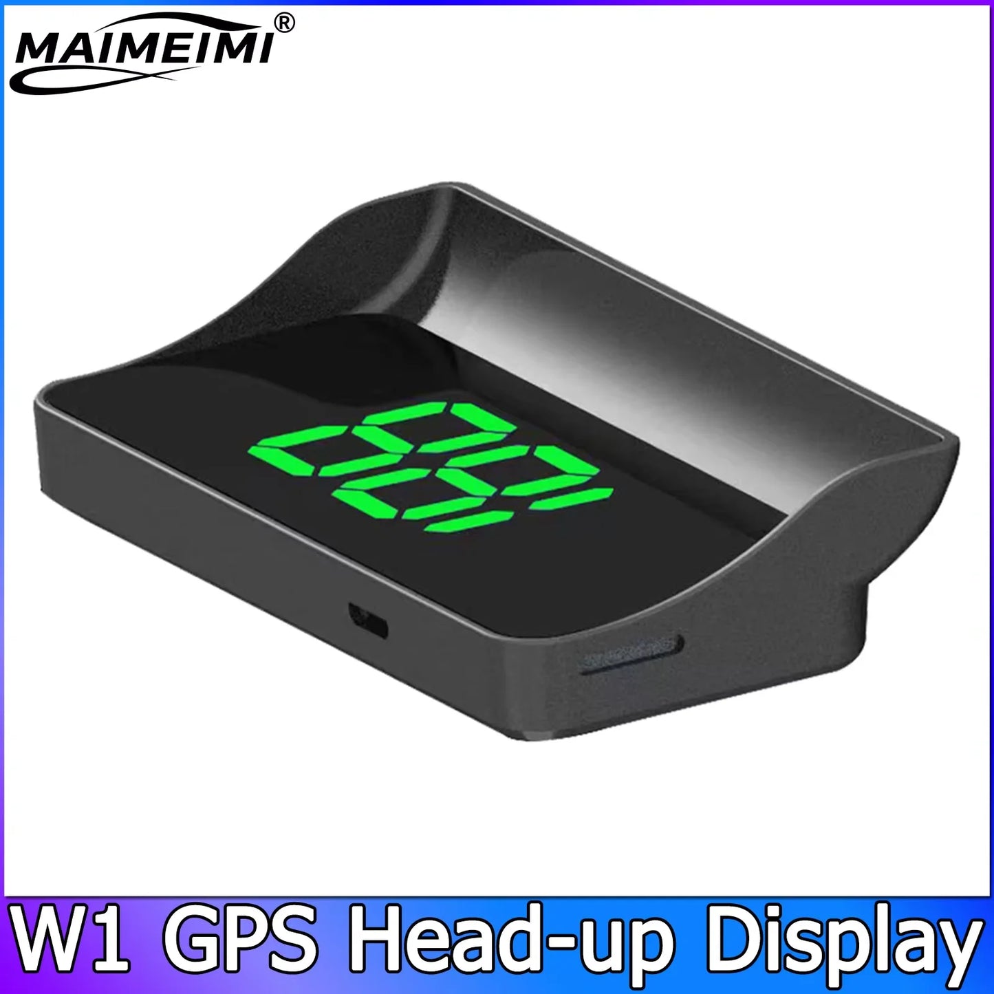 Compteur de vitesse numérique W1 GPS HUD Plug And Play, affichage tête haute pour toutes les voitures, grand police KMH, projecteur de pare-brise, accessoires de voiture