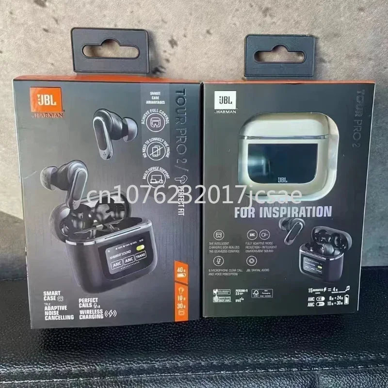 Écouteurs sans fil Bluetooth JBL Tour PRO 2 d'origine, écouteurs stéréo, écouteurs sportifs avec écran LCD intelligent, version HK
