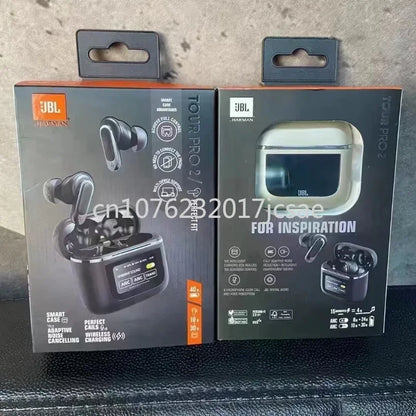 Écouteurs sans fil Bluetooth JBL Tour PRO 2 d'origine, écouteurs stéréo, écouteurs sportifs avec écran LCD intelligent, version HK