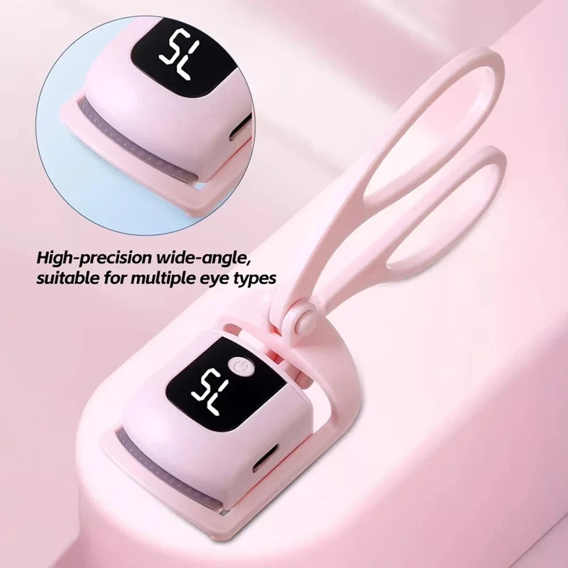 Recourbe-cils chauffant avec écran Lcd, coussinets en Silicone, Protection des cils, bouclage naturel sans endommager les cils, Rechargeable