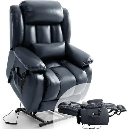 Fauteuil inclinable pour adultes, fauteuil élévateur électrique à double moteur, position infinie, levage plat, massage et chauffage, extension, personnalisé