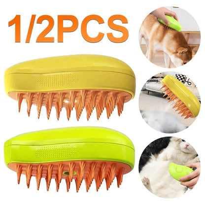 Brosse à vapeur 3 en 1 pour animaux de compagnie, peigne pour chien, brosse électrique pour pulvérisation de poils de chat, Massage, toilettage pour animaux de compagnie, peignes d'épilation