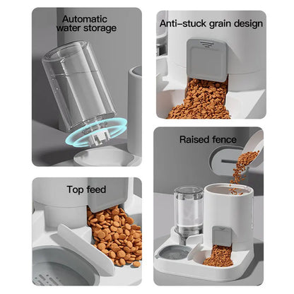 Distributeur et mangeoire automatiques d'eau pour chat, 1 paquet, anti-déversement, grande capacité, conception monobloc,