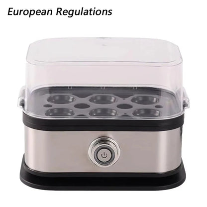 Chaudière à œufs intelligente, 200W, gain de place, arrêt automatique, capacité de 6 œufs, cuiseur à œufs rapide en acier inoxydable