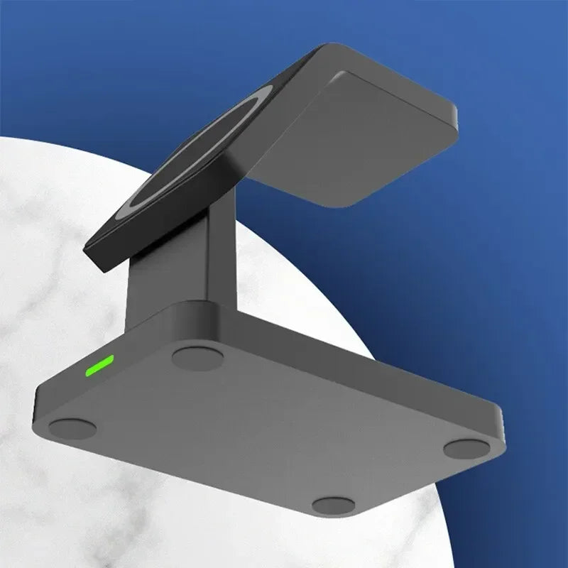 Support de chargeur magnétique sans fil 3 en 1, pour iPhone 15 14 13 12 Pro Max Apple Watch 1-8 AirPods Macsafe, Station de charge rapide