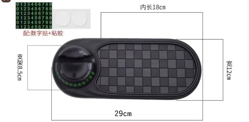 Support de téléphone pour tableau de bord de voiture, tapis antidérapant, Rotation à 360 degrés, support universel, plaque d'immatriculation de stationnement, accessoires d'intérieur multifonctionnels