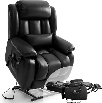 Fauteuil inclinable pour adultes, fauteuil élévateur électrique à double moteur, position infinie, levage plat, massage et chauffage, extension, personnalisé