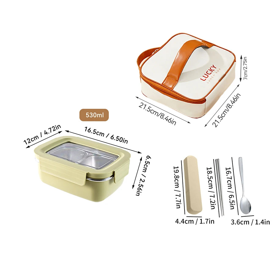 Boîte à déjeuner à compartiment en acier inoxydable 304 pour micro-ondes, boîte à Bento empilable anti-fuite pour étudiant, récipient alimentaire pour aliments froids et chauds