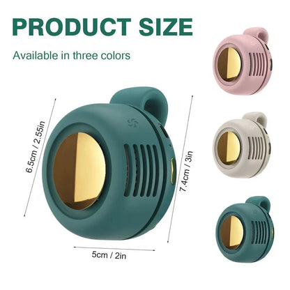 Ventilateur portable mini, rechargeable, sans pales, à clipser, pour la taille, adapté à la ventilation extérieure, petit ventilateur de bureau
