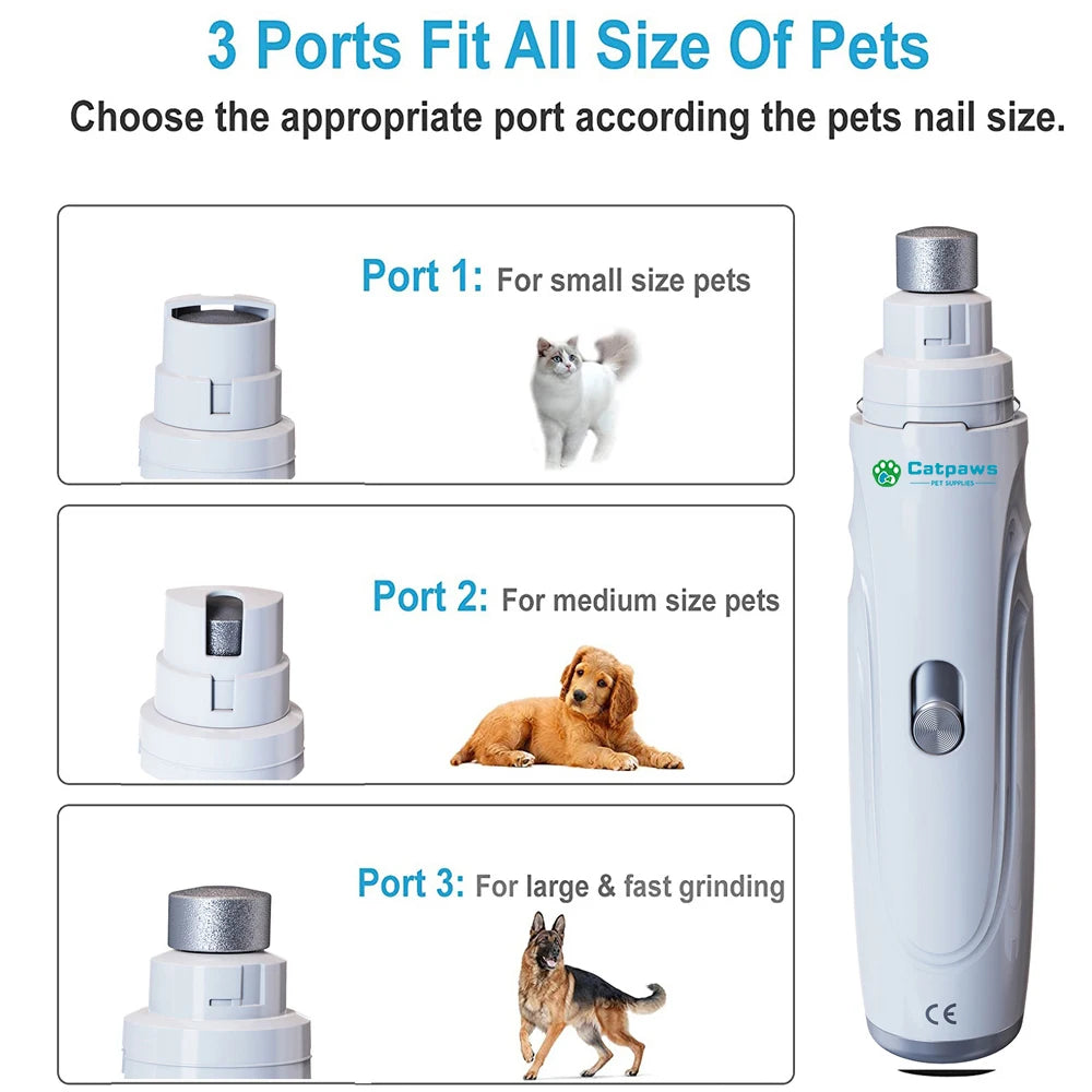 Broyeur électrique de griffes de chien, Rechargeable par USB, coupe-ongles électrique silencieux pour animaux de compagnie, pattes de chat, outils de toilettage des ongles