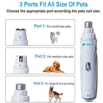 Broyeur électrique de griffes de chien, Rechargeable par USB, coupe-ongles électrique silencieux pour animaux de compagnie, pattes de chat, outils de toilettage des ongles