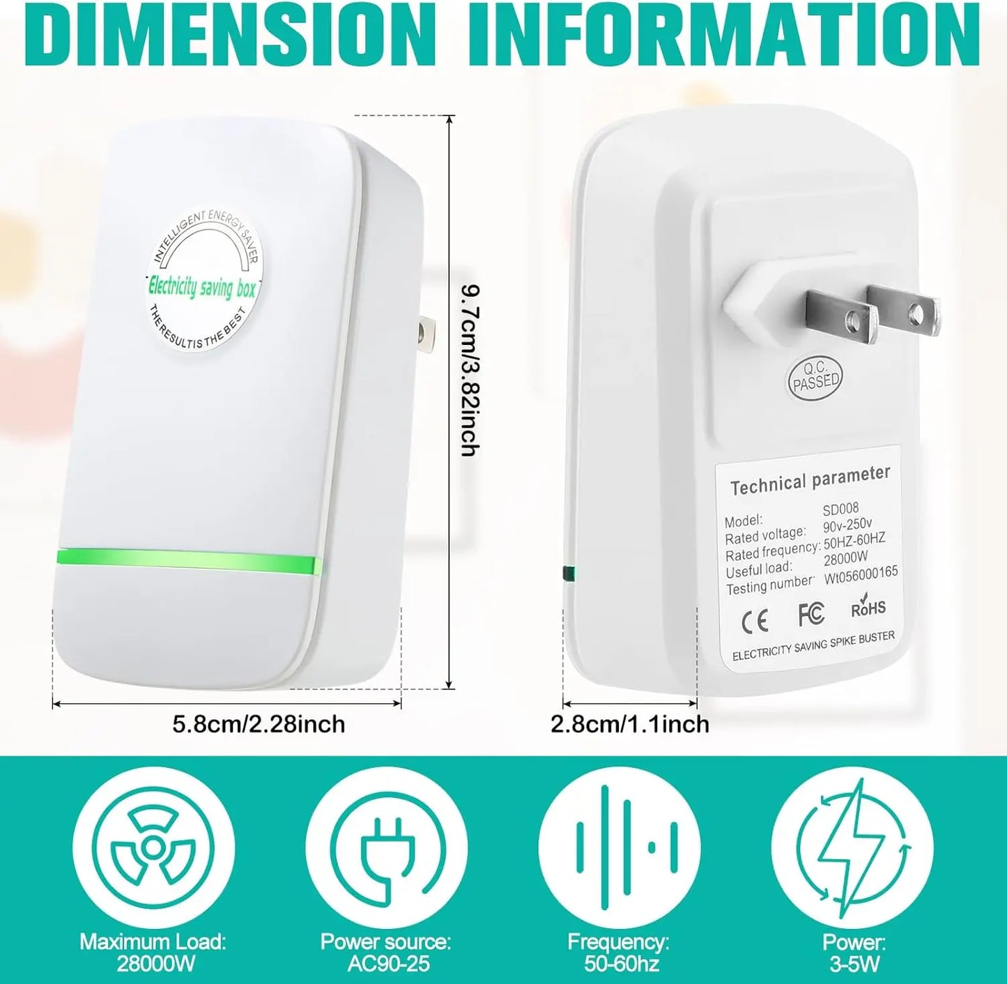 Dispositif de tension stable pour la maison, économiseur d'énergie, boîte d'économie d'électricité domestique, prise EU et US 90-250V, 30KW, usine et bureau