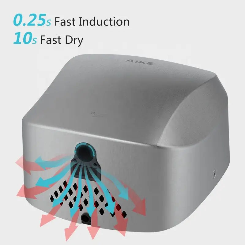 AIKE-Sèche-mains automatique avec filtre HEPA, finition en acier inoxydable brossé, machine à sécher les mains, 1450W, approuvé UL