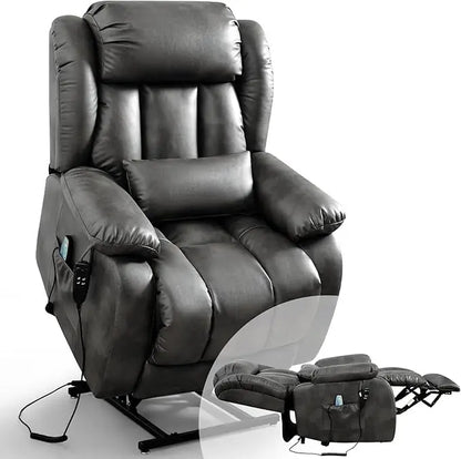Fauteuil inclinable pour adultes, fauteuil élévateur électrique à double moteur, position infinie, levage plat, massage et chauffage, extension, personnalisé