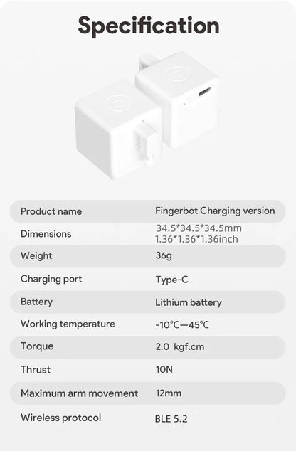 Nouveau commutateur intelligent Rechargeable Tuya, prise Fingerbot, rideaux de Garage, Robot à distance, Alexa Google Home, Assistant vocal